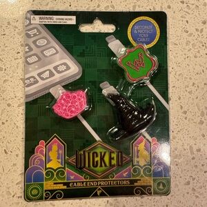 Wicked Charging Cable End Protectors NIB Elphaba’s Hat, Glinda’s Crown, W Logo
